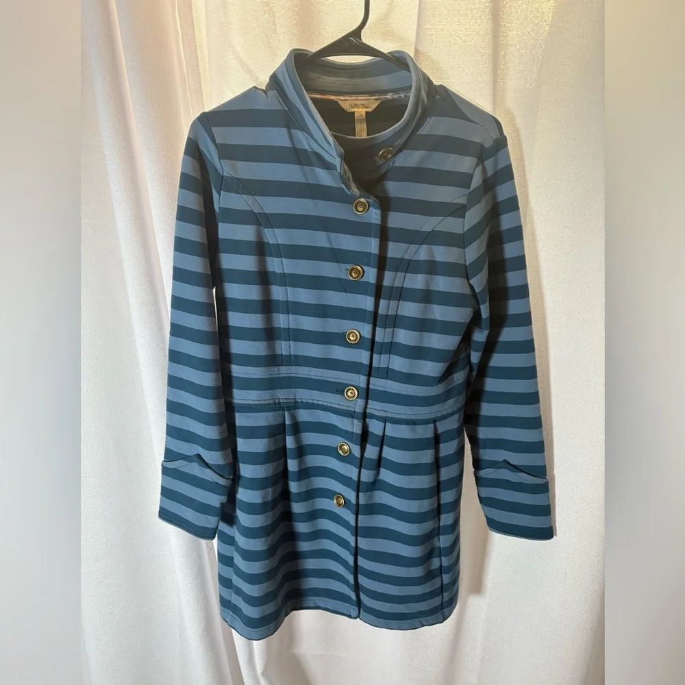Matilda Jane Blue Stripe Fall‎ Breeze Jacket Coat Small EUC